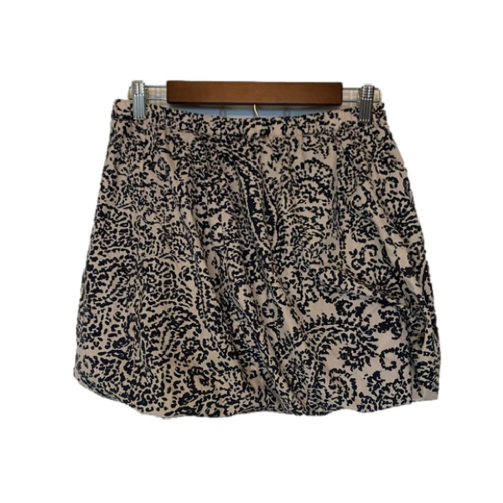 J. Crew Women's Small Skirt Vintage Y2K Paisley Bubble Academia Preppy Mini Silk